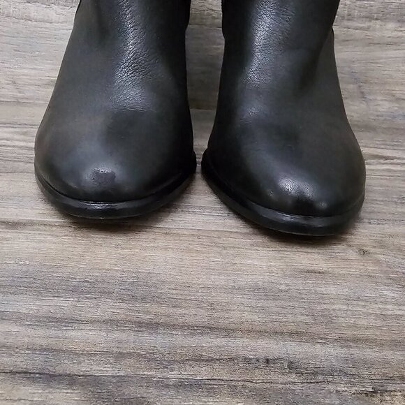 Vince Camuto Franell Leather Black Western Bootie Heel Boot - Picture 6 of 16